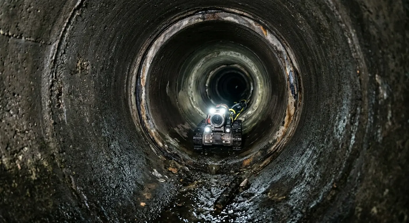 Robotic sewer camera inspecting pipe interior for Sewer Line Repair in Fort Morgan